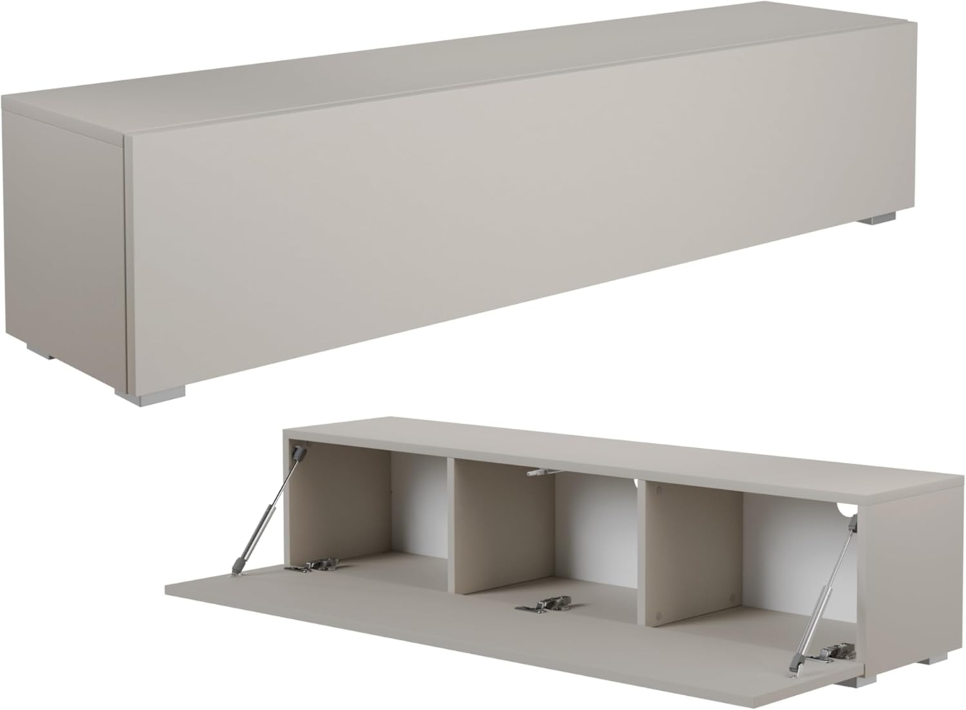 Platan Room Lowboard Kira, TV Schrank Fernsehschrank 105 / 140 / 210 / 280 cm breit Kaschmir Matt Bild 1