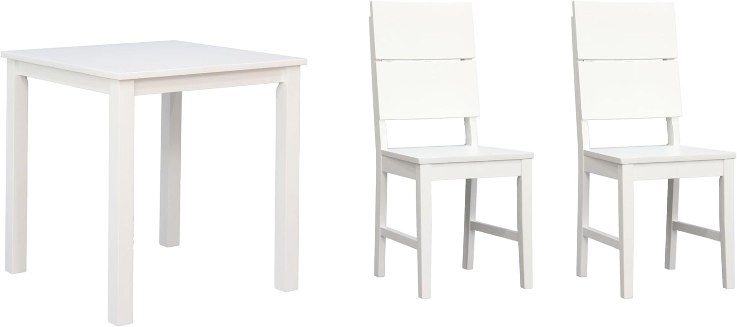 Woodroom Essgruppe Kota, (aus Hevea Massivholz, lackiert, Esstisch 70x70 cm mit 2 Stühlen), Stuhl-Set und Tischgruppe für Esszimmer Bild 1