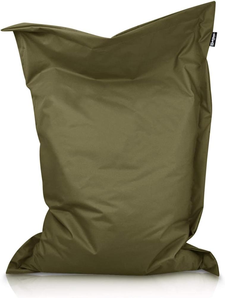 BuBiBag XXL Sitzsack, Outdoor Sitzsäcke für Kinder und Erwachsene, Bodenkissen Beanbag Fatboy wetterfest (Khaki 100x70 cm) Bild 1