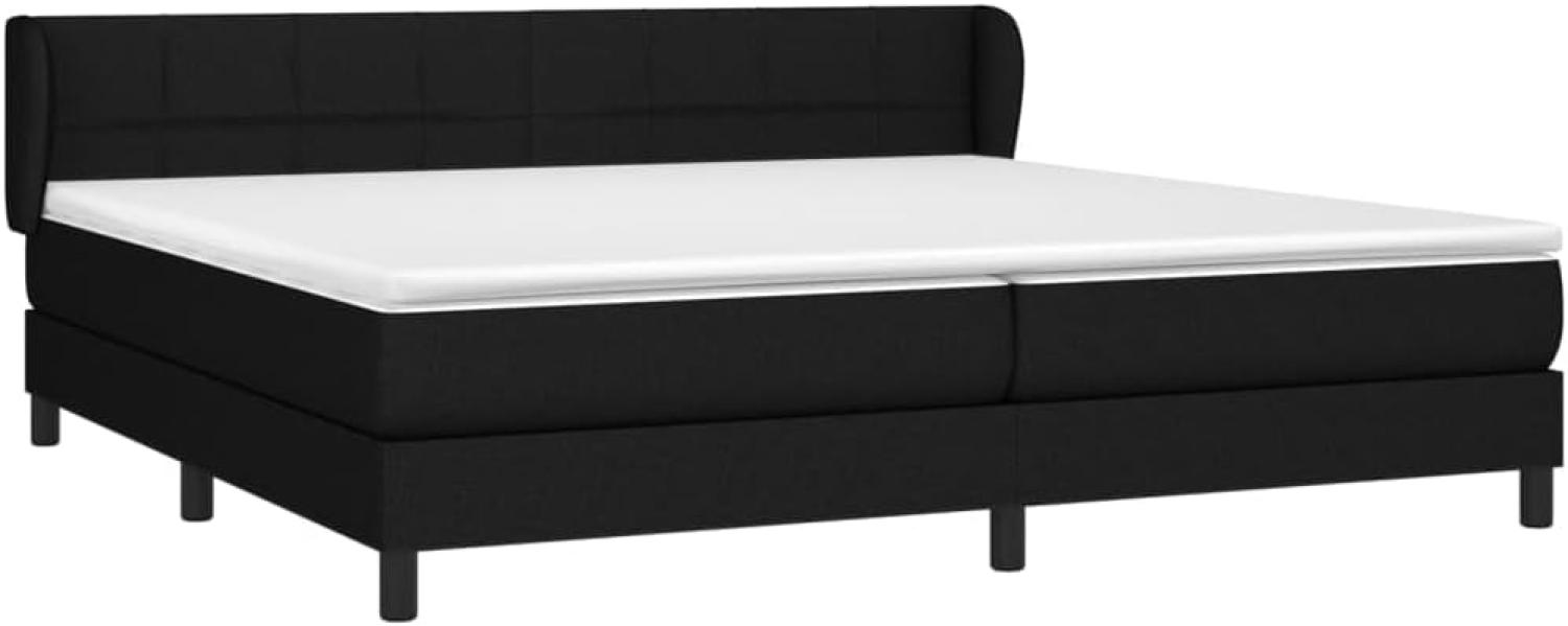 vidaXL Boxspringbett mit Matratze Schwarz 200x200 cm Stoff, Härtegrad: H2 [3126271] Bild 1