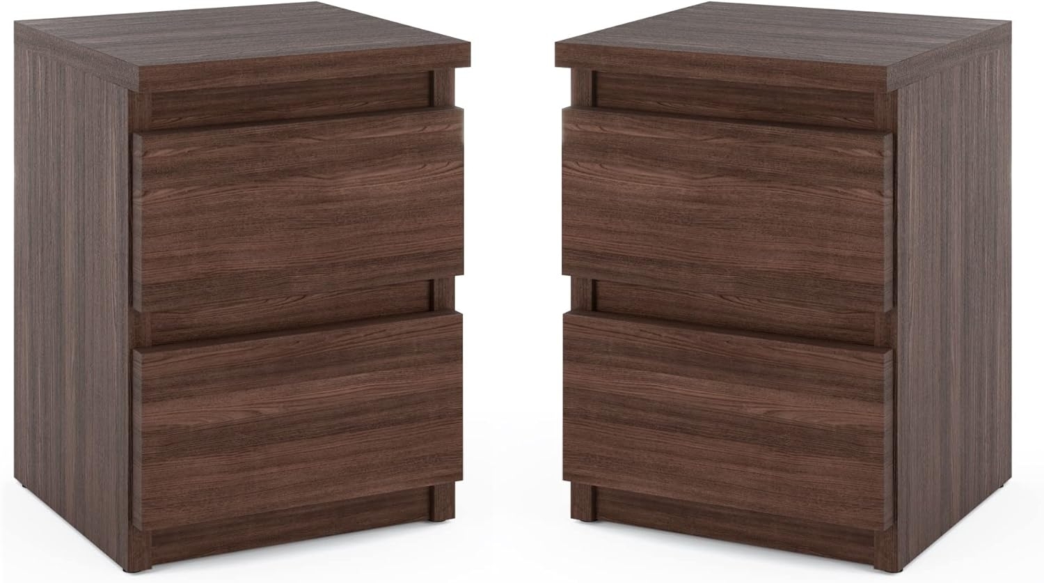 MRBLS Nachttisch 2er Set Nachtschrank Nachtkommode Modern Möbel mit Schubladen Kommode Holz Schubladenschrank für Ihr Schlafzimmer (Wenge) – 30 x 40 x 30 cm (B/H/T) Bild 1