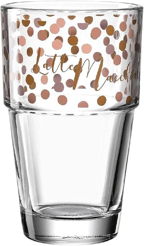 LEONARDO 043469 Solo Latte Macchiato Becher mit Motiv, Glas, 410 ml, klar Bild 1