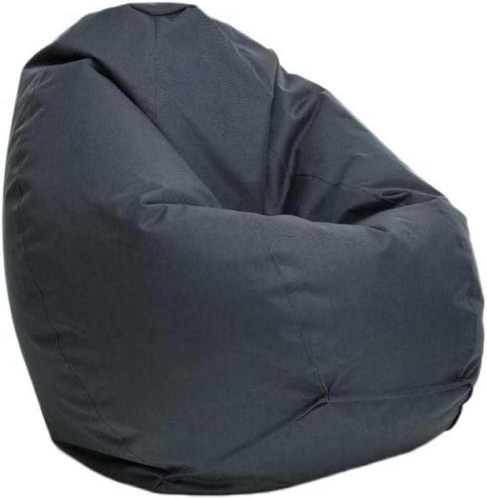 Bruni Sitzsack Classico L in Grau – XL Sitzsack für Erwachsene und Kinder mit Innensack zum Lesen, Abnehmbarer Bezug, lebensmittelechte EPS-Perlen als Bean-Bag-Füllung, aus Deutschland Bild 1