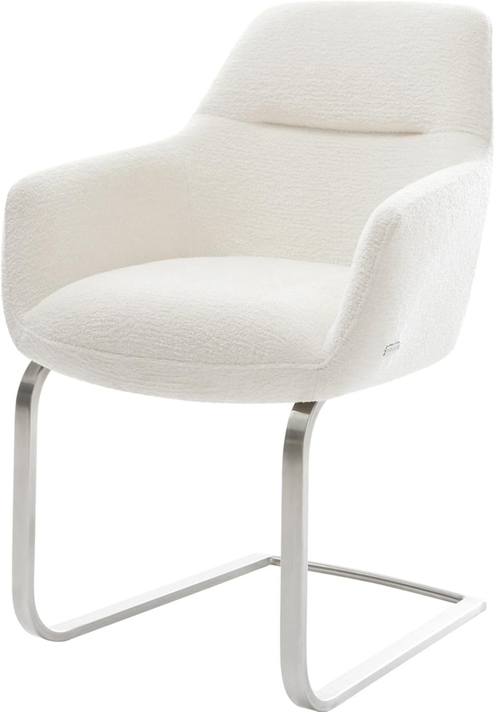 Freischwinger Pejo-Flex Bouclé Soft Beige Freischwinger flach Edelstahl Taschenfederkern Bild 1