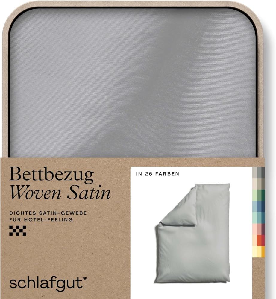 Schlafgut Woven Satin Bettwäsche|Bettbezug einzeln 155x220 cm| grey-light Bild 1