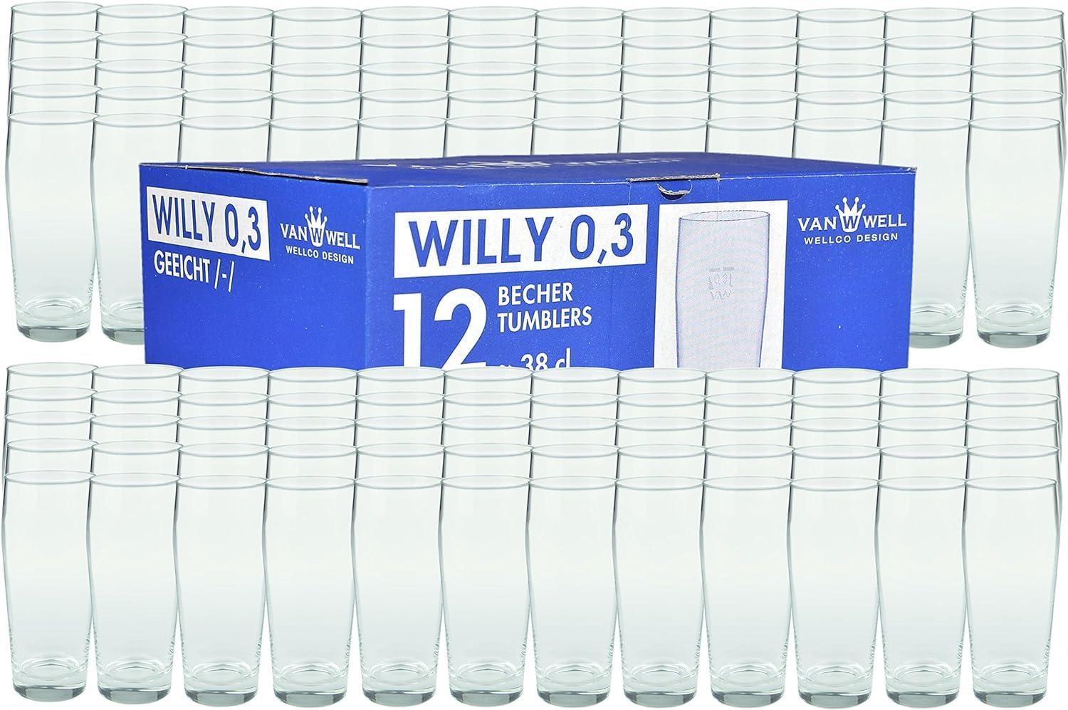 120er Set Bierglas Willibecher 0,3L geeicht Biergläser Tumbler perfekt geeignet für Gastronomie Bild 1