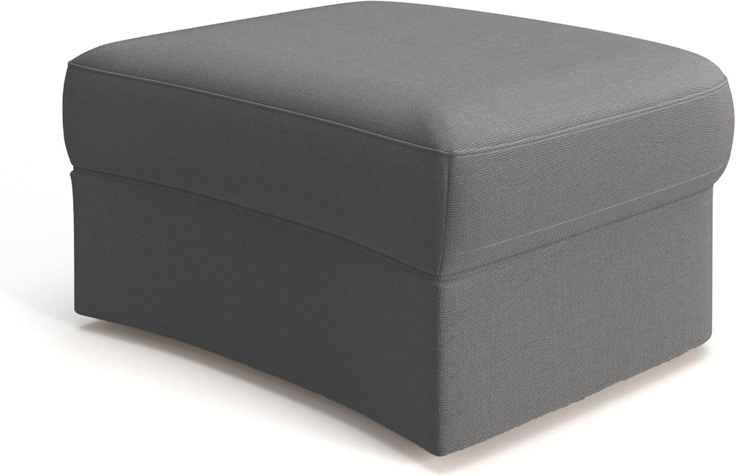 Cavadore Hocker Jawa / Bodennaher Polsterhocker in Nierenform / Ideal als Fußhocker oder Sitzgelegenheit / Passend zur Garnitur Jawa / 84 x 43 x 70 / Flachgewebe, Grau Bild 1