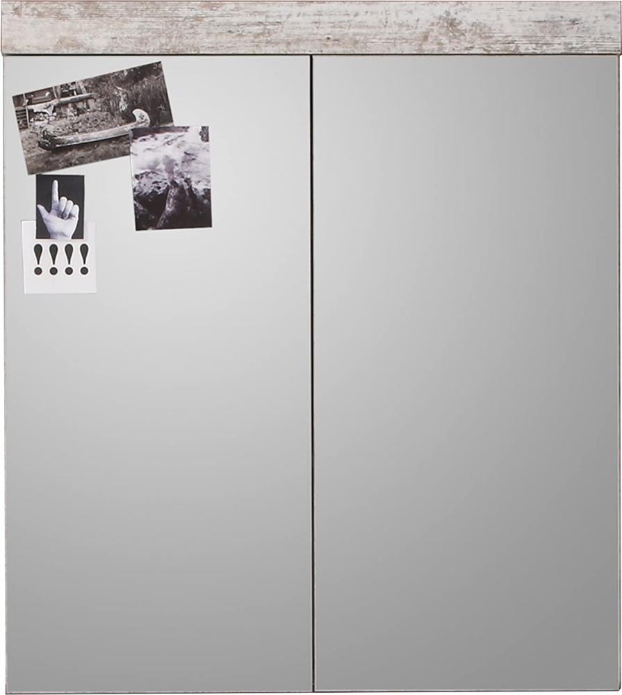 Badmöbel Spiegelschrank Cancun ohne Spiegellampe Pinie weiß Shabby 72 cm Bild 1