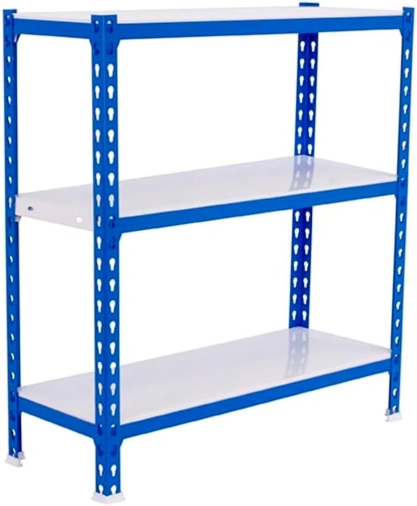 Simonrack Schwerlastregal, Lagerregal, 100 x 80 x 50 cm, Metallregal, Kellerregal, Biegestelle 180 kg, 3 Fachböden, Blau/Weiss - Simonclick Bild 1