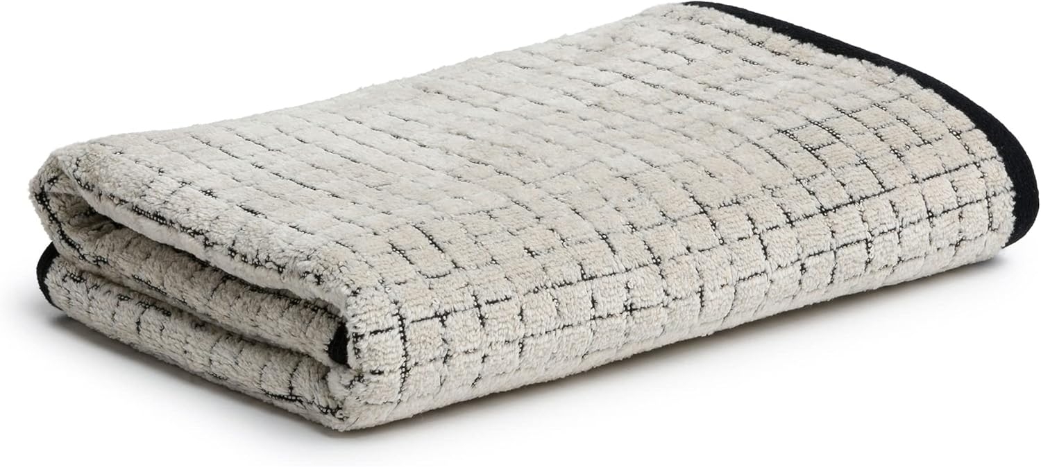 Möve Handtücher Eden Kästchenstruktur, Walkfrottier (1-St), mit Lederetikett Bild 1