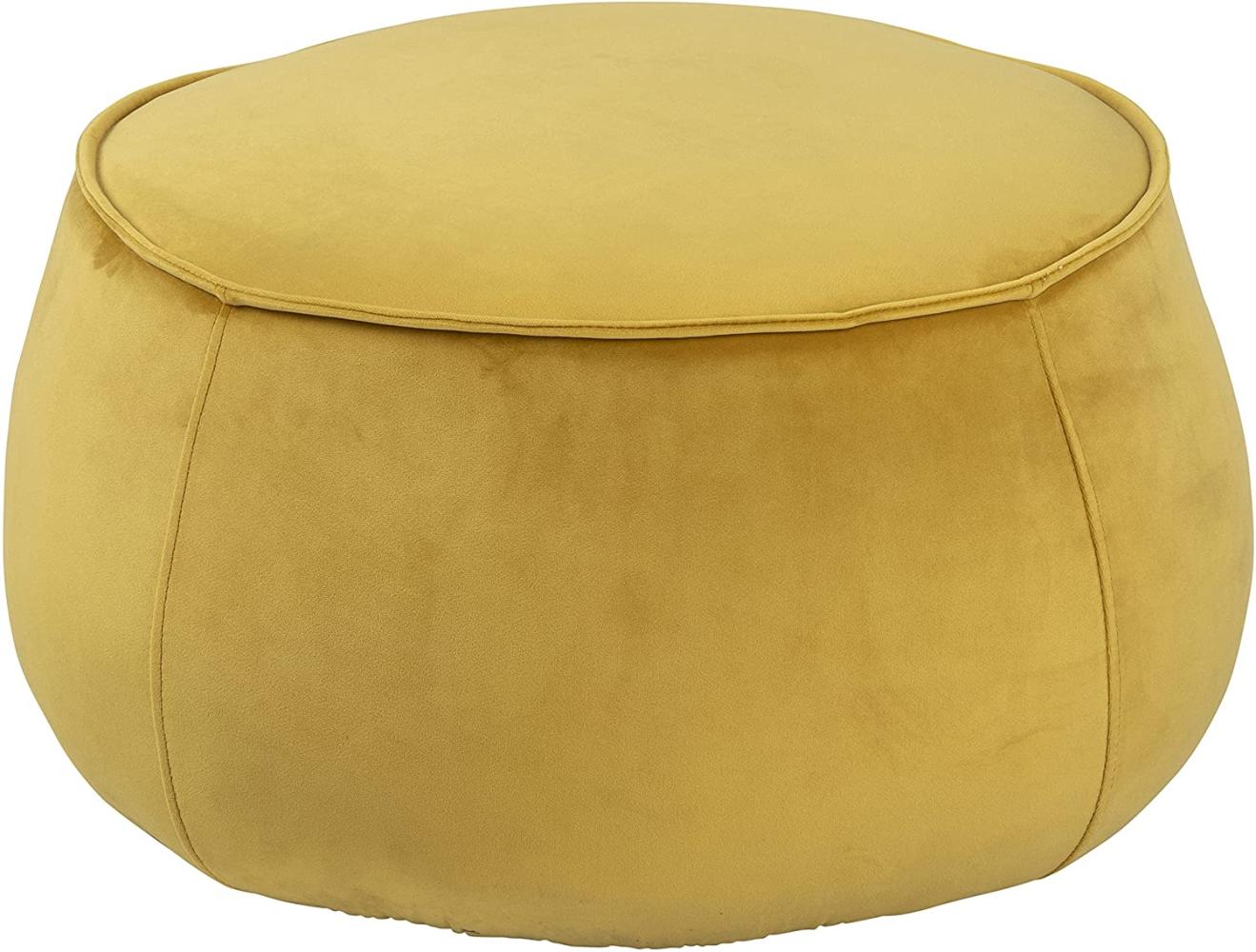 Hocker MIE Sitzkissen Pouf mit Samtstoff in gelb rund 60 cm Bild 1