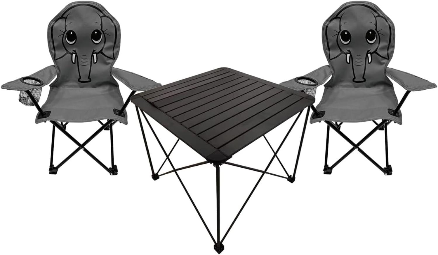 3tlg Kinder Campingmöbel Set Outdoor Campingstuhl Anglerstuhl Tisch Bild 1