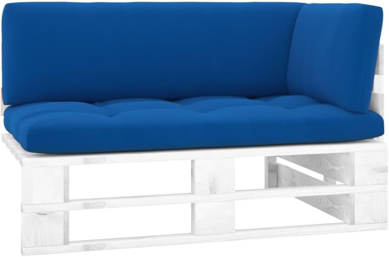 vidaXL Outdoor-Ecksofa Paletten Kiefernholz Imprägniert Weiß 3066574 Bild 1