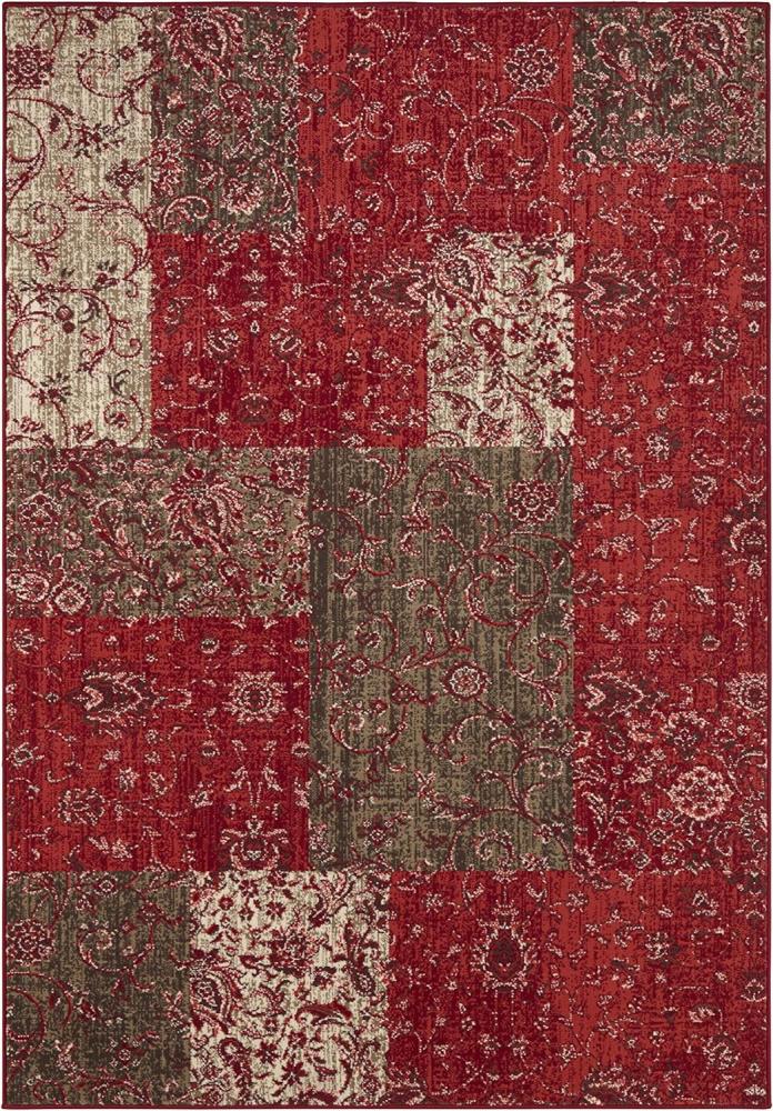 Kurzflor Teppich Kirie Rot Braun 200x290 cm Bild 1