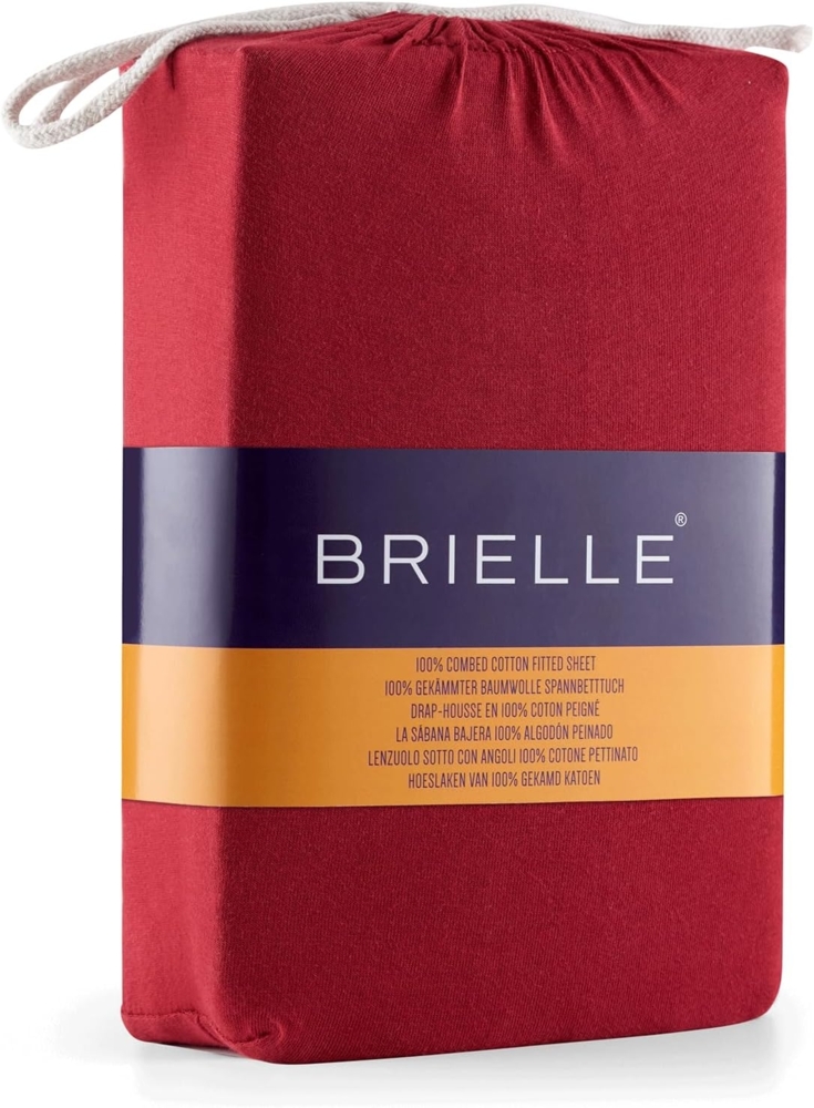 Brielle Spannbettlaken Brielle Jersey Spanbettlaken aus 100% Baumwolle - Bordeaux, Gummizug: Rundum, (1 Stück), elastisch rundum, OEKO-TEX® Standard 100 Bild 1