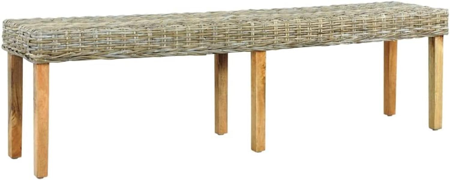 Sitzbank 160 cm Natur Kubu-Rattan und Massivholz Mango Bild 1