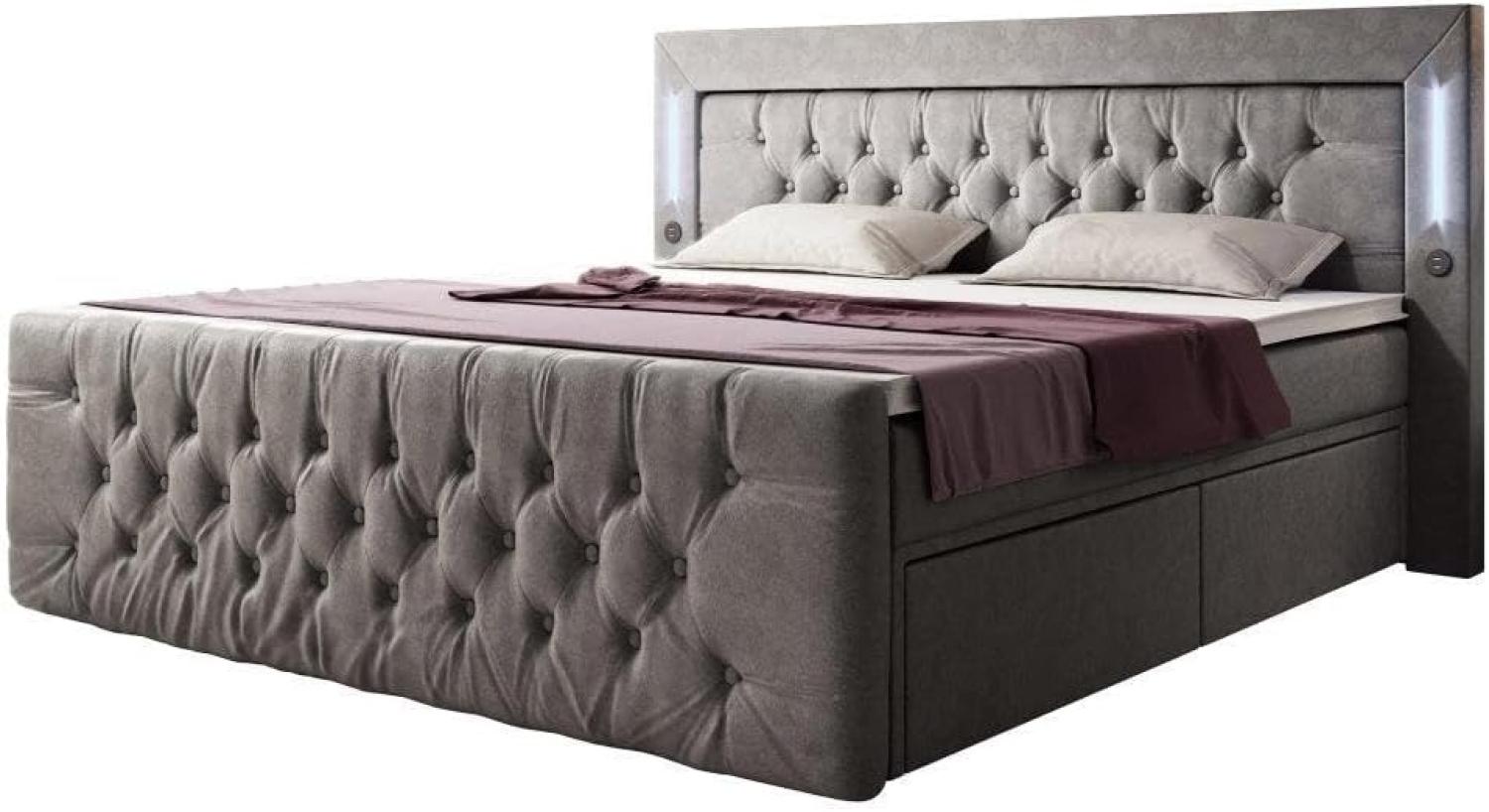 Boxspringbett Charme 180x200 H3 Grau Bild 1