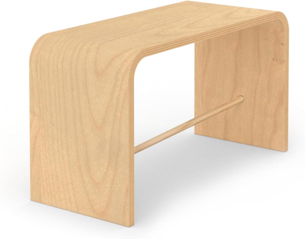 Tojo Sit | Hocker | Ablage | Beistelltisch |Buche Schichtholz unbehandelt | 70 x 30 x 40 cm (L x B x H) Vielseitig einsetzbare Sitzgelegenheit | Holzhocker | Designer Möbel für Haus und Büro Bild 1