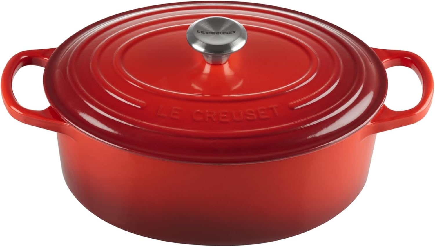 Le Creuset Bräter 'Signature' , Gusseisen , Oval, für alle Herdarten und Induktion geeignet, Kirschrot, 27,0 cm Bild 1