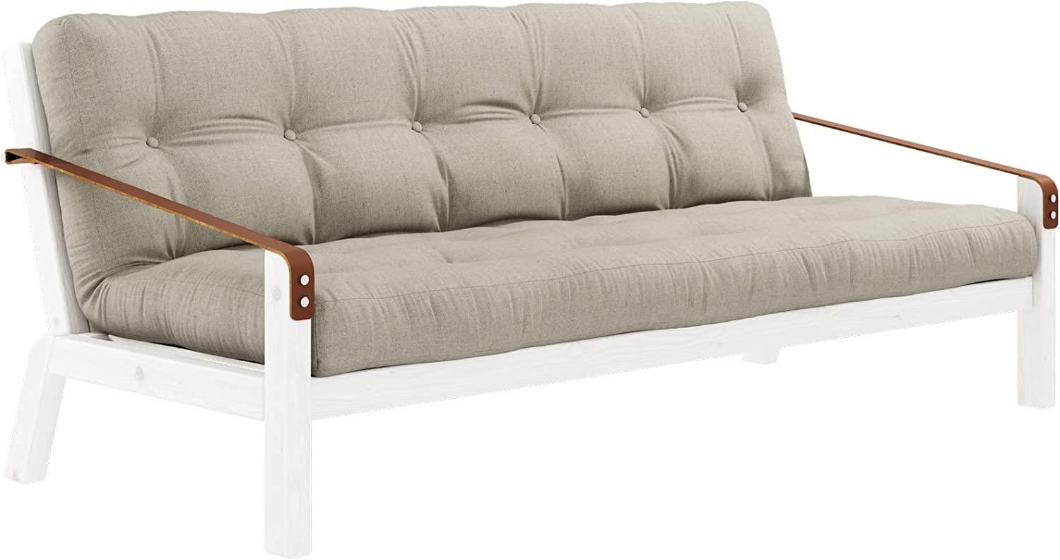 Karup Design Schlafsofa POETRY Gestell Weiß, Matratze Leinen Bild 1