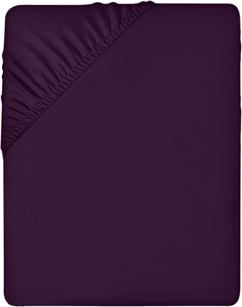 Utopia Bedding - Spannbettlaken 140x200 cm - Lila - Gebürstete Polyester-Mikrofaser Spannbetttuch - 35 cm Tiefe Tasche Bild 1