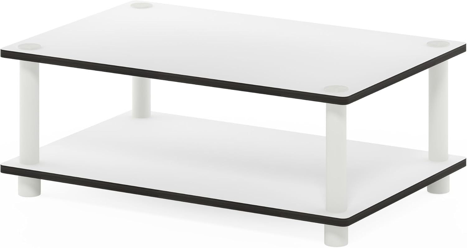 Furinno Just 2-Tier No Tools Fernsehstand, TV-Ständer, Couchtisch, Weiß, 59.9 (Breite) x 22.4 (Höhe) x 39.6 (Tiefe) cm Bild 1