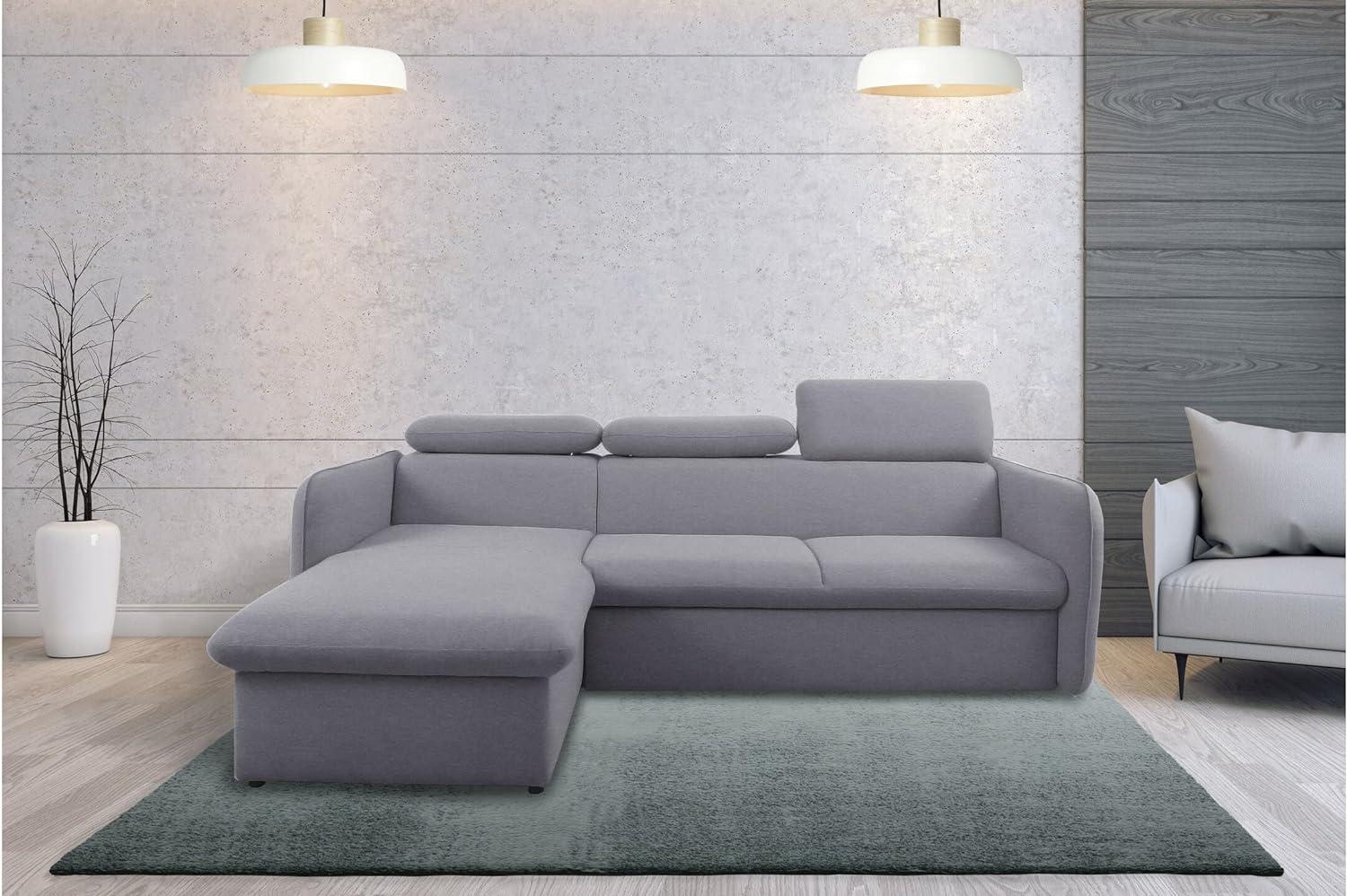 Stylefy Amerigo Ecksofa Links Plüsch Grau I Bild 1