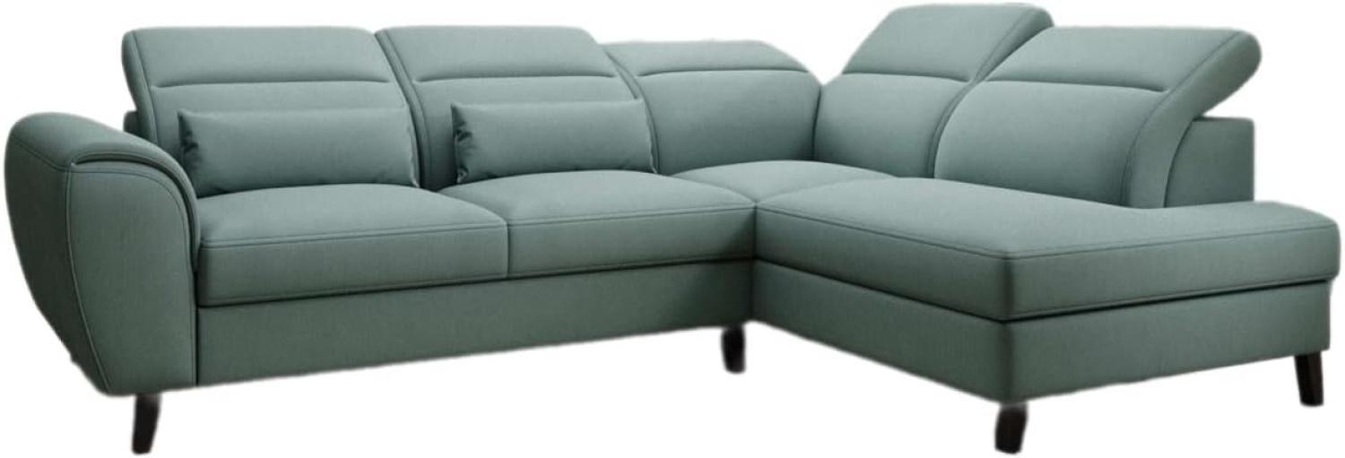 Designer Sofa Nobile mit verstellbarer Rückenlehne Stoff Grün Rechts Bild 1