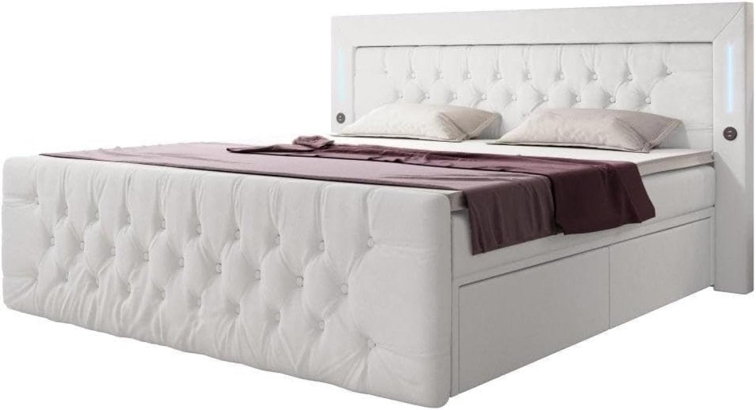 Boxspringbett Charme 140x200 H3 Weiß Bild 1