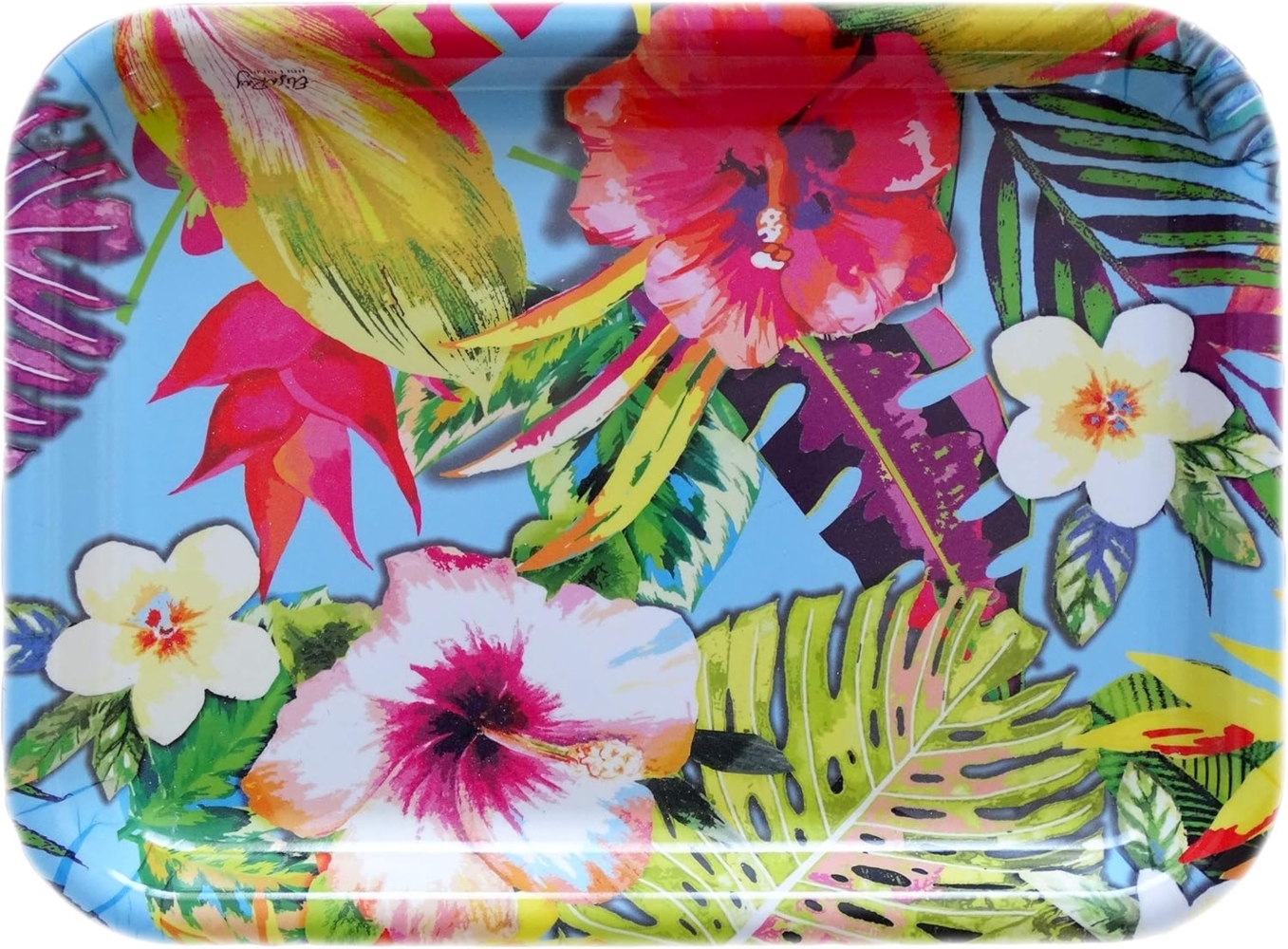 Lashuma Tablett Tropical, Kunststoff, (1-tlg), Farbenfrohes Teetablett Melamin 31x23 cm Bild 1