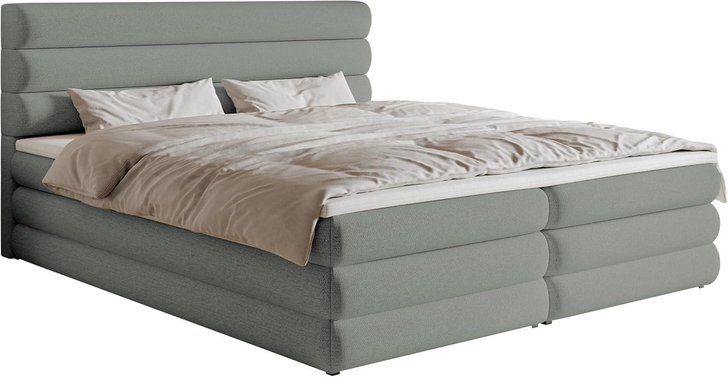 Selsey ALEGRE - Boxspringbett mit Bettkasten, Grau, 140x200 cm Bild 1