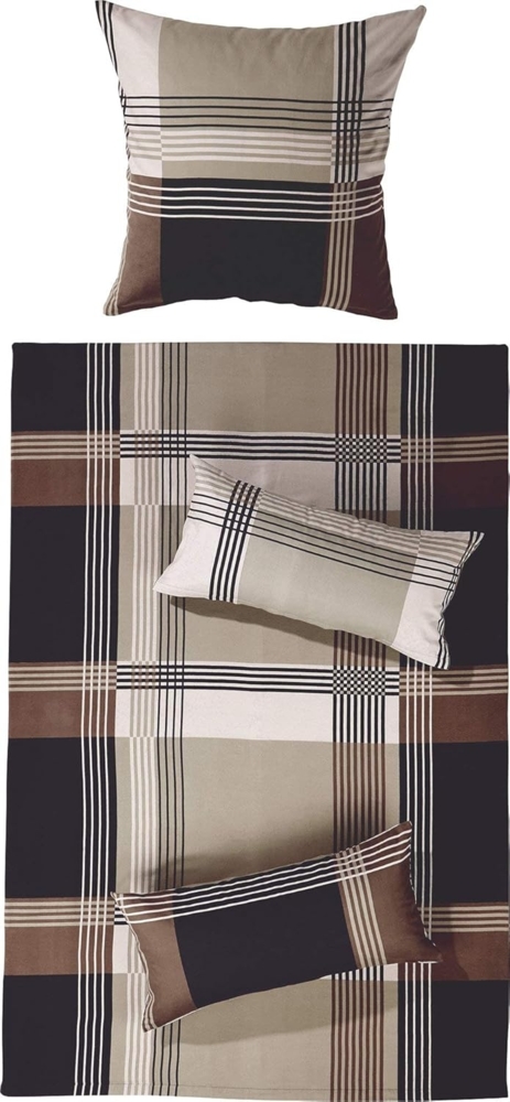 Erwin Müller Bettwäsche Bettwäsche, Biber, 2 teilig, Flanell Karo Bild 1
