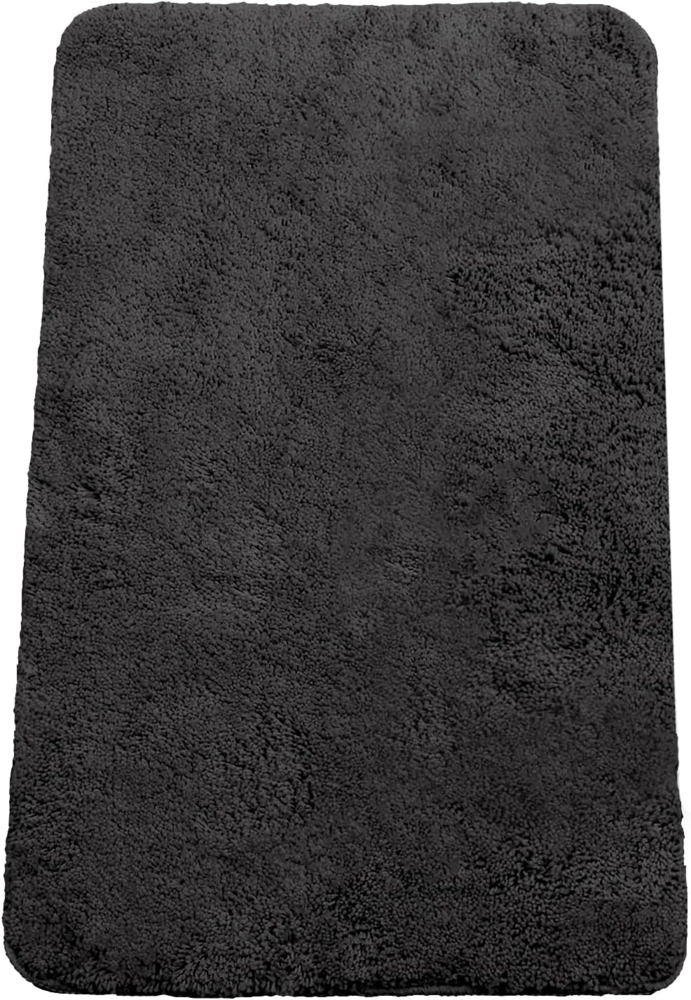 Brandsseller Badematte 60x90 cm Badteppich Badvorleger Badezimmerteppich Duschvorleger Schwarz Bild 1