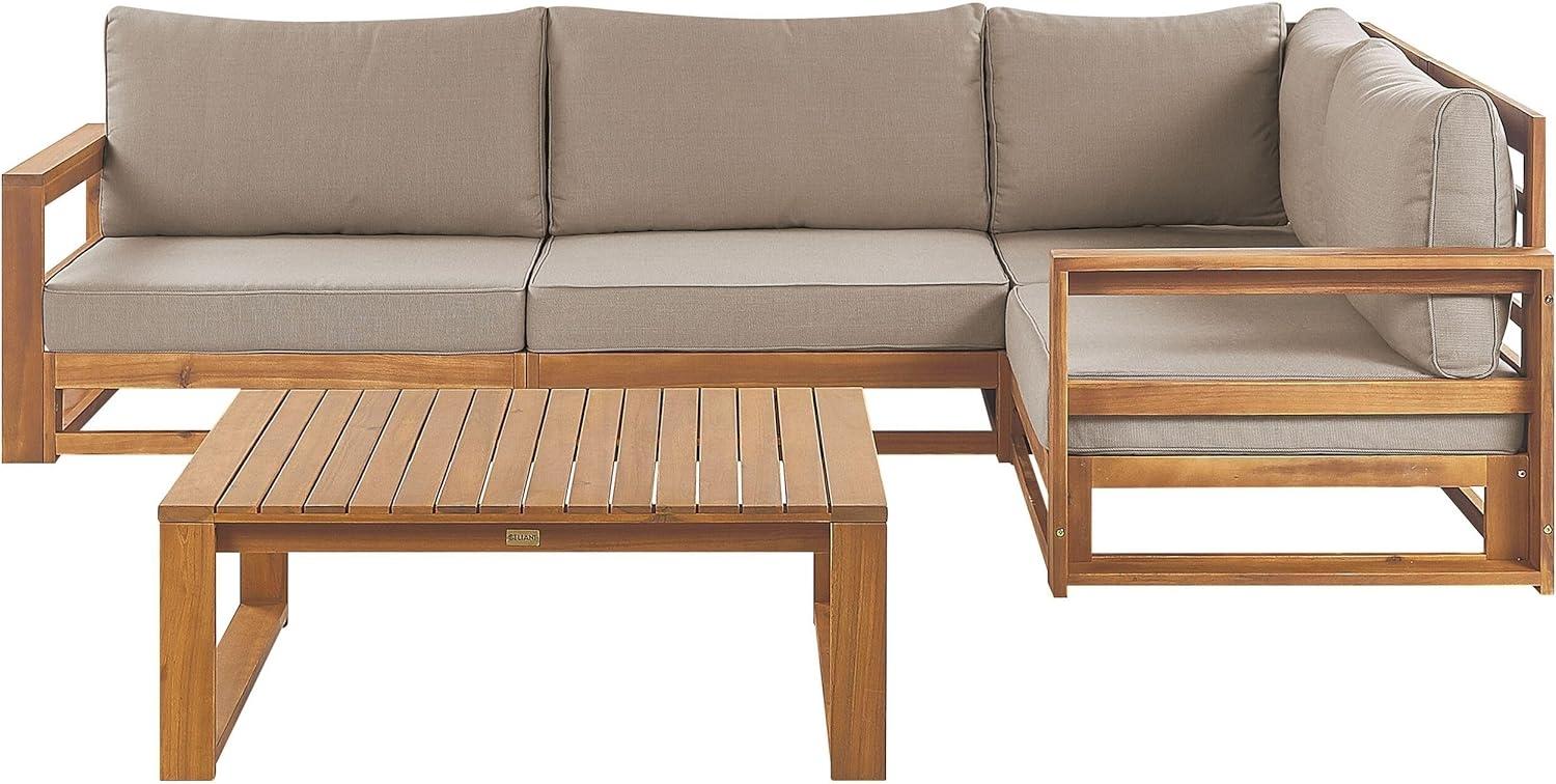 Lounge Set TIMOR FSC® zertifiziertes Akazienholz Heller Holzfarbton Linksseitig Bild 1