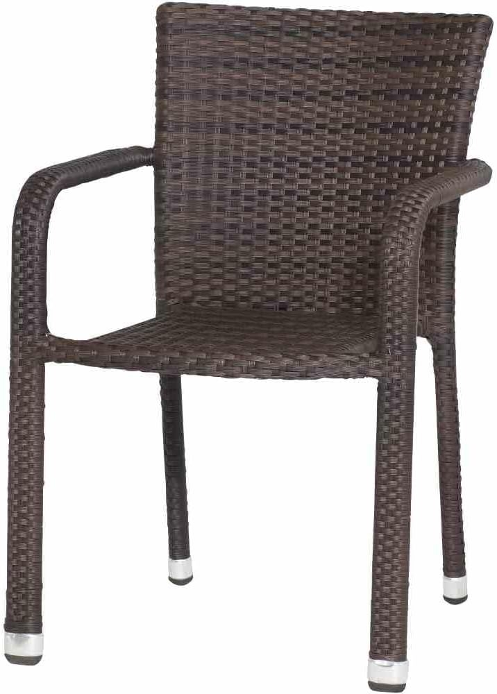 Minas Stapelsessel Gestell Aluminium schwarz, Fläche Gardino®-Geflecht maron Bild 1