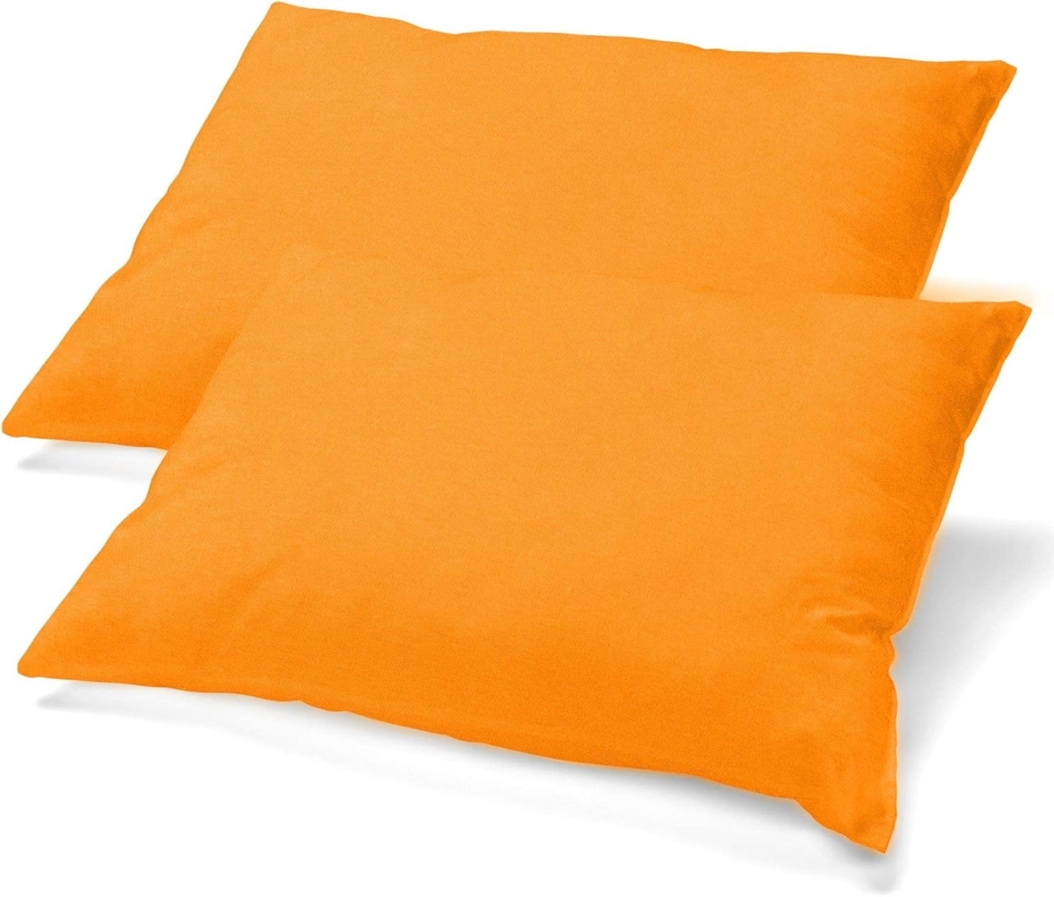 CelinaTex Kissenbezüge BeNature Kissenbezüge Kissenhüllen Jersey 2er Set 40x80 orange Bild 1