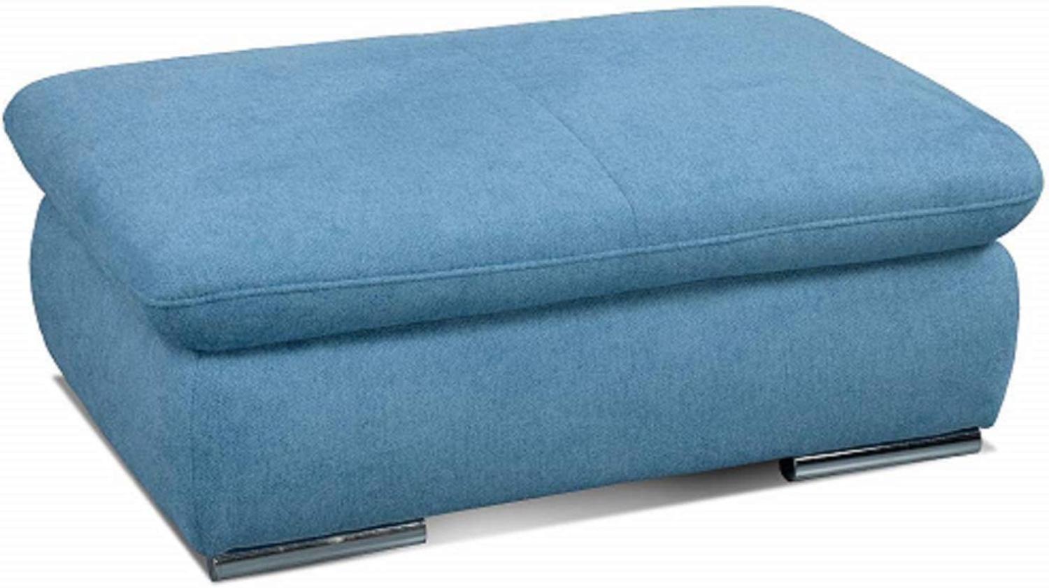 Cavadore Hocker Alkatraz / Polsterhocker passend zum Ecksofa oder zur Wohnlandschaft Alkatraz / Modernes Design / 101 x 43 x 68 / Hellblau Bild 1