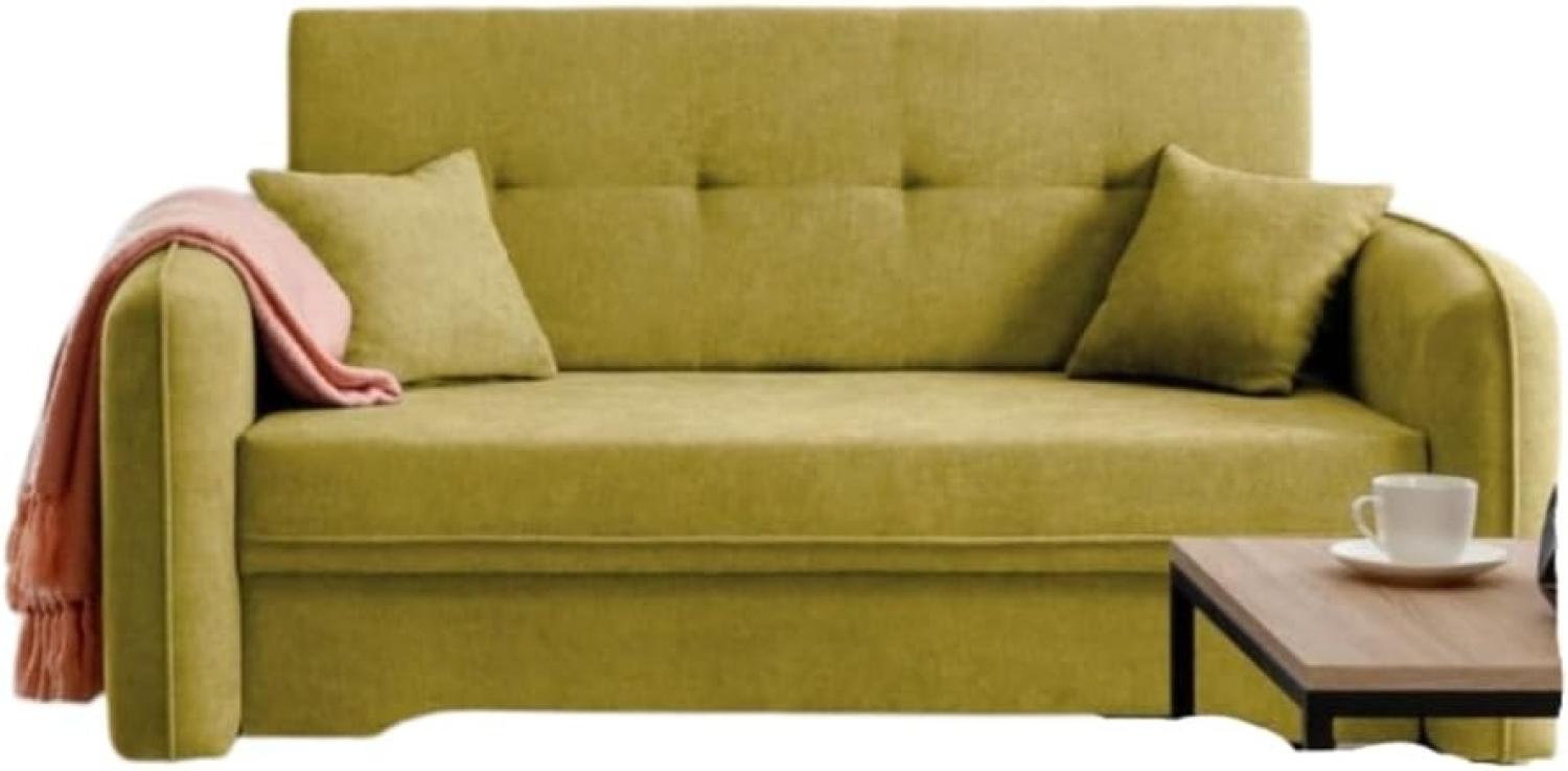 Designer Sofa Elayn mit Schlaffunktion Senf Bild 1