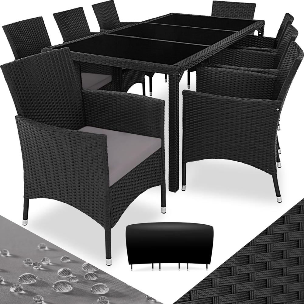 tectake Sitzgruppe Rattan Sitzgruppe, (Set, 9-tlg), Tisch- und Stuhl Set Bild 1