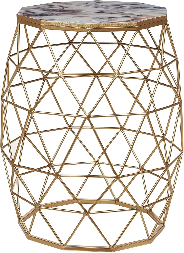 Beistelltisch HALSEY Marmor Optik Gold Bild 1