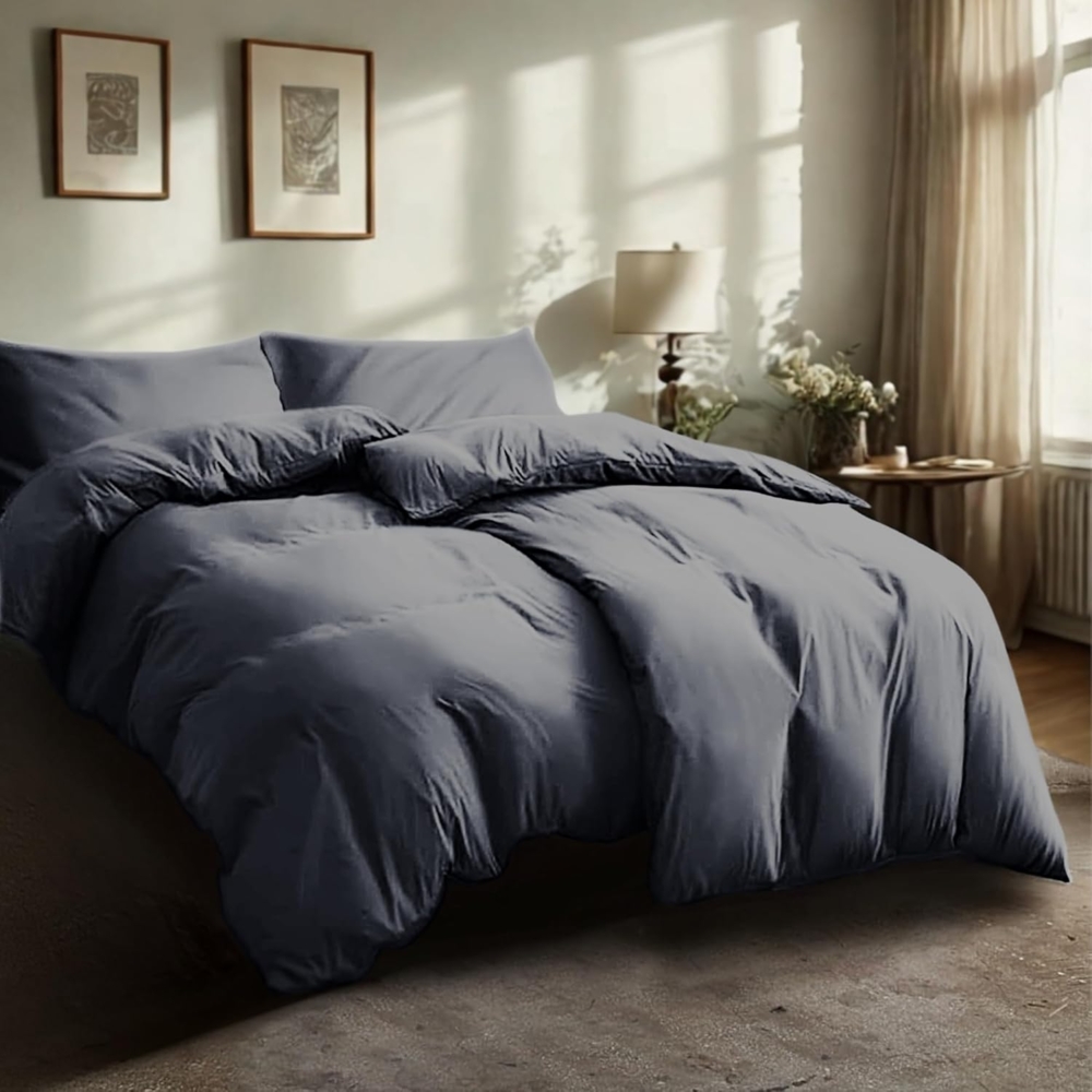 Komfortec Bettwäsche Premium, 135 x 200 bis 220 x 240 cm, 6 verschiedene Größen zur Auswahl, gebürstet 100% Mikrofaser, 4 teilig, Superweiches Bettwäsche-Set, Knitterfrei, Atmungsaktiv Bild 1