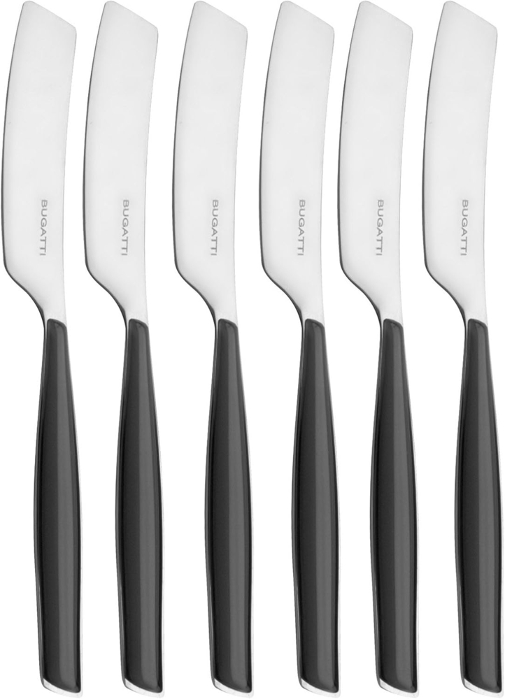 Bugatti Glamour GLNU - 021F32 6 Buttermesser, 6 Stück-SAN-Acrylnitril Harz, Stahl, 16 x 20 x 3 cm, Schwarz Bild 1