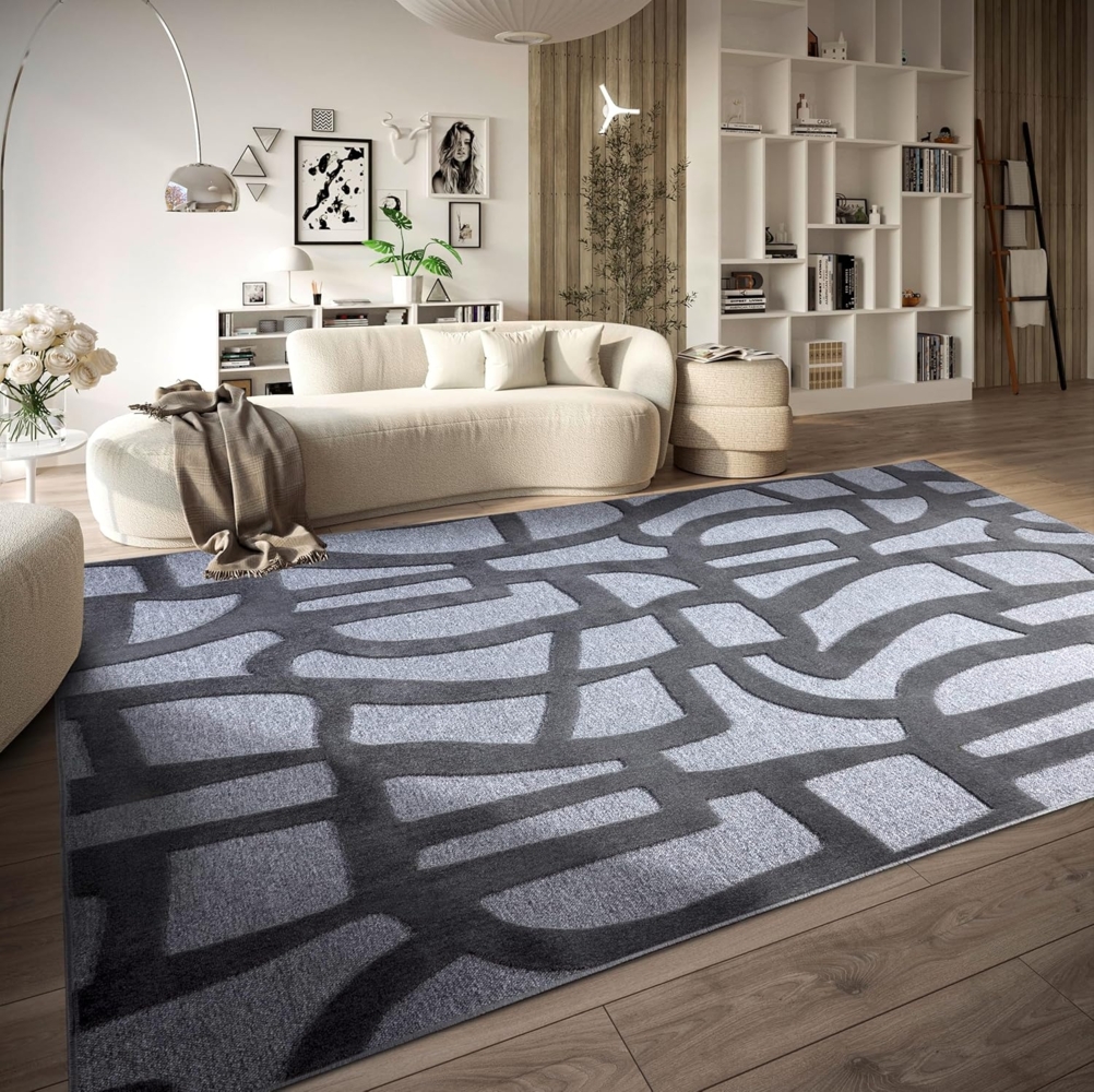 Villeroy & Boch Teppich Therese, rechteckig, Höhe: 5,5 mm, Nachhaltig, Wohnzimmer, Schlafzimmer, Modern, Hoch-Tief Effekt, Flur Bild 1