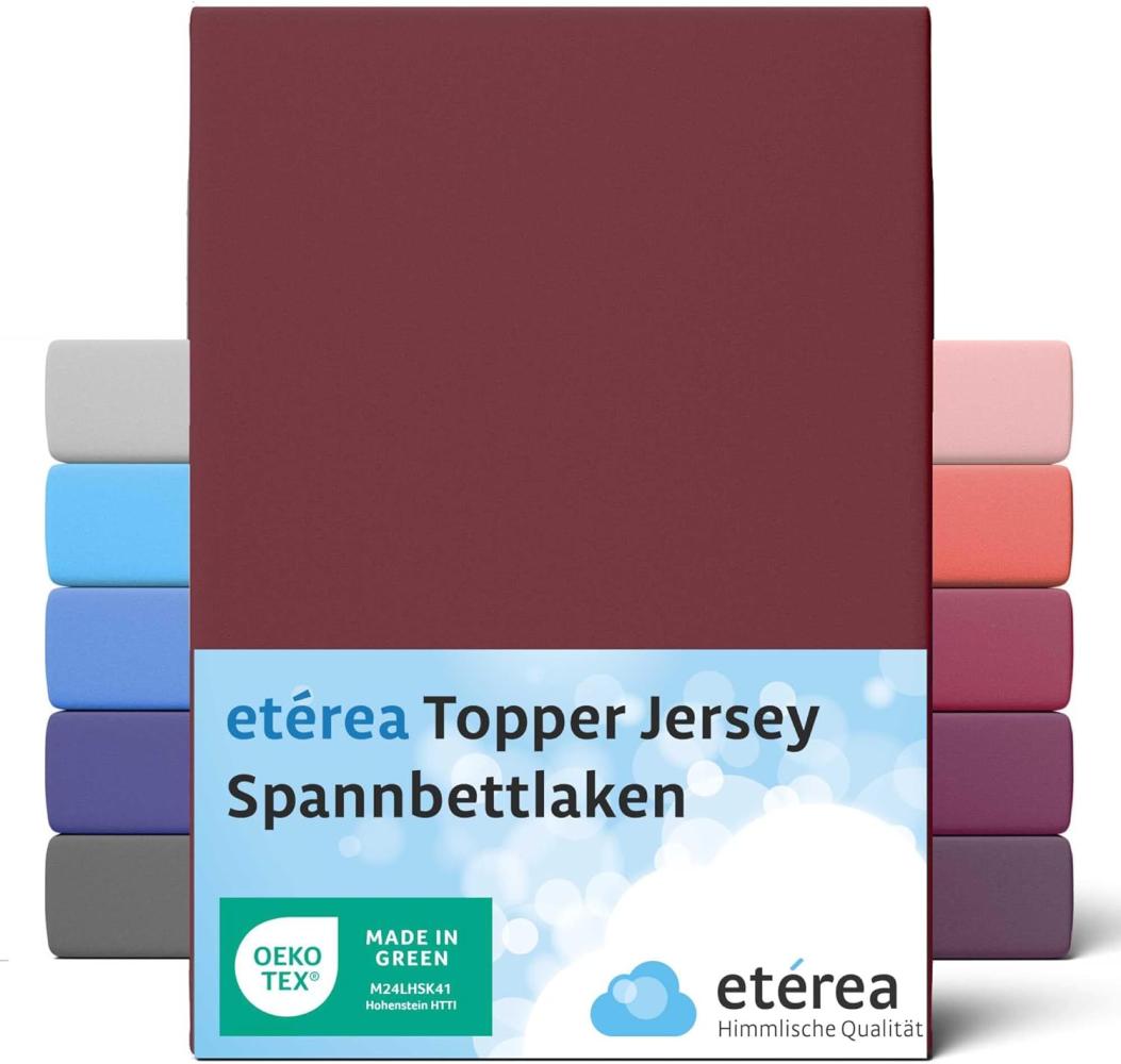 etérea Jersey Topper Spannbettlaken Spannbetttuch Bordeaux 180x200 - 200x200 cm Bild 1