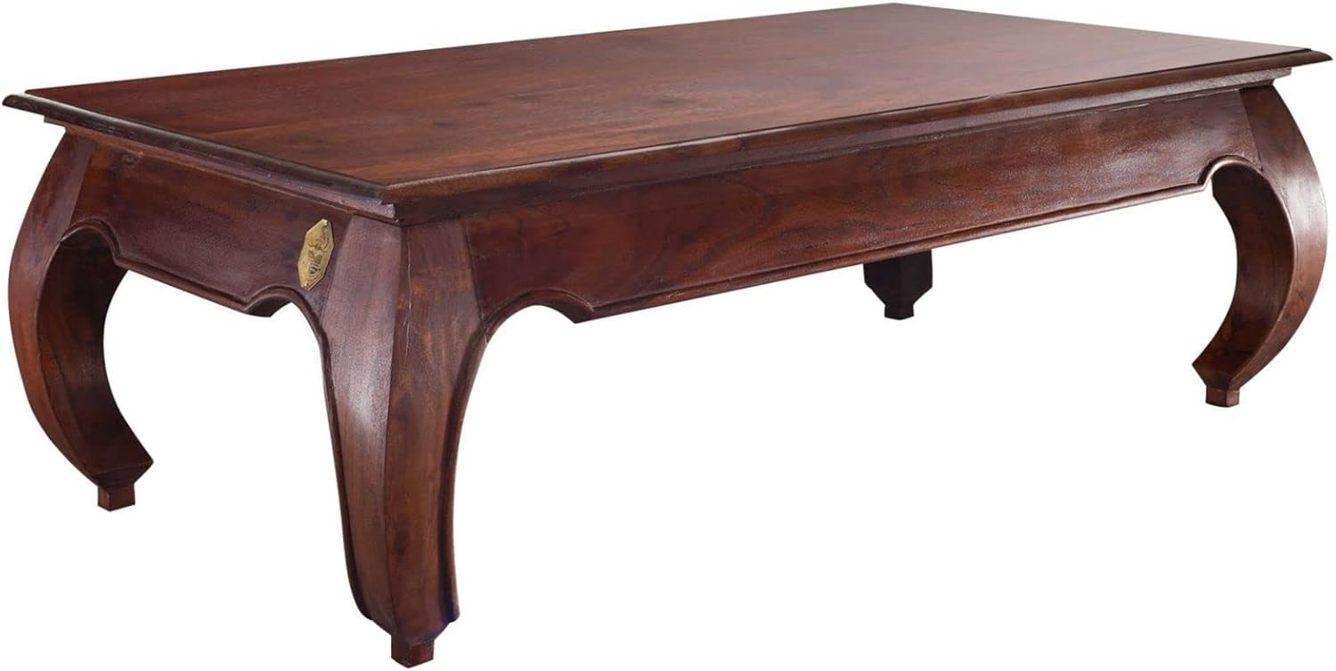 Massivmoebel24 Couchtisch OPIUM (Couchtisch Akazie 135 x 70 x 40 nougat lackiert OPIUM #616) Bild 1
