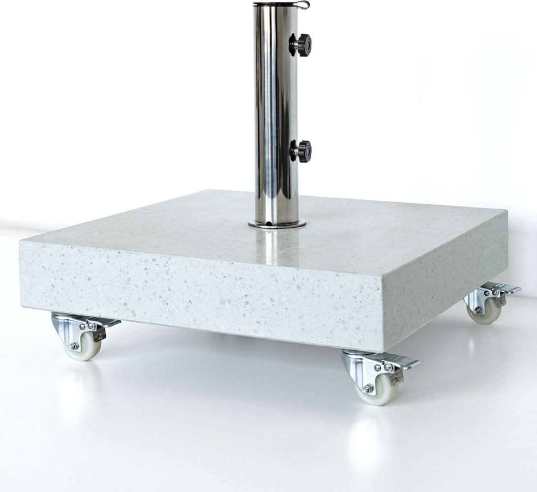 osoltus Schirmständer mit Rollen in Terrazzo Optik glanz 60kg 50x50cm Bild 1