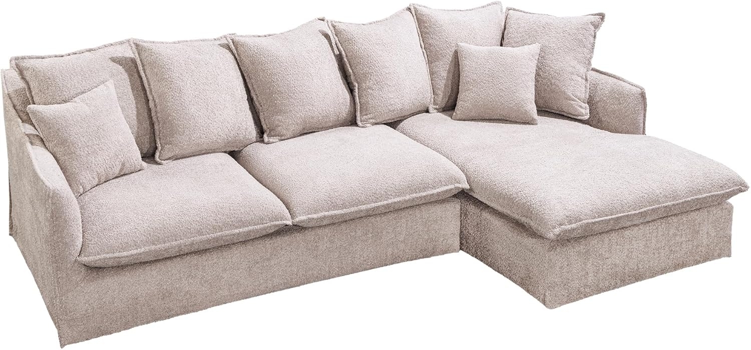 riess-ambiente Ecksofa HEAVEN 255cm champagner beige, Einzelartikel 1 Teile, Couch · L-Form rechts · Wohnzimmer · Bouclé · Federkern · Landhaus Bild 1