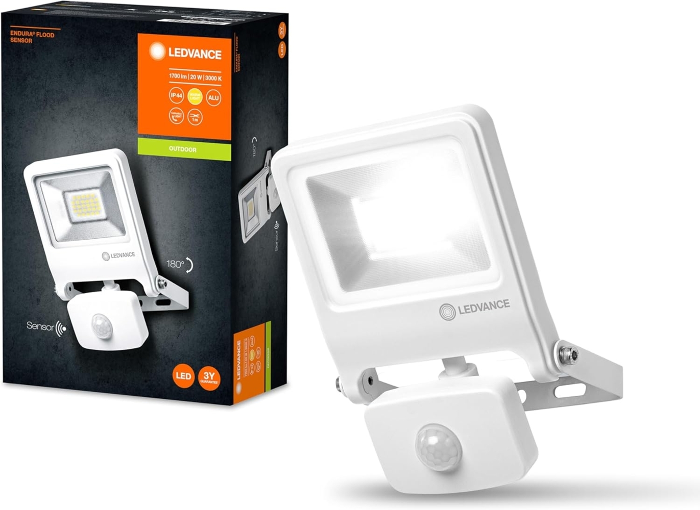 LEDVANCE ENDURA® FLOOD Sensor Warm White 20 W 3000 K WT Bild 1