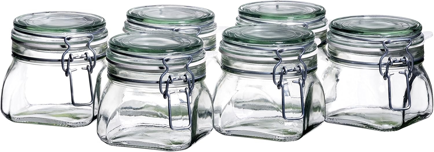 MÄSER 925338 Gothika, Einmachgläser klein, made in Germany, 6er Set à 500 ml, Vorratsgläser mit Deckel und Drahtbügel zum luftdichten Aufbewahren, Einkochen und Einlegen, Glas, transparent Bild 1