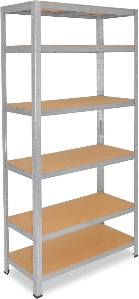 shelfplaza Schwerlastregal HOME, 200x60x40cm verzinkt, Metallregal mit 6 Böden, als Kellerregal, Garagenregal, Werkstattregal oder Lagerregal, Steckregal Metall mit 145kg Tragkraft Bild 1